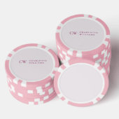 Monogramm Personalisiert rosa Initial-Poker-Chip Pokerchips (Stapel)