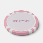 Monogramm Personalisiert rosa Initial-Poker-Chip Pokerchips (Einzeln)