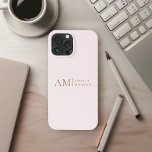 Monogramm Personalisiert rosa Initial und Name Case-Mate iPhone Hülle<br><div class="desc">Schützen Sie Ihr Handy stilvoll mit unserem Minimalistischen Monogram Personalisiert Pastel Pink iPhone Case. Dieses elegante Gehäuse mit einem weichen pastellrosa Hintergrund ist elegant mit einem Monogramm-Initial dekoriert und Ihr individuelle Name in einem modernen Schriftart. Dieses Gehäuse ist sowohl für den Schutz als auch für eine Touch von Eleganz konzipiert...</div>