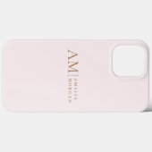 Monogramm Personalisiert rosa Initial und Name Case-Mate iPhone Hülle (Rückseite (Horizontal))