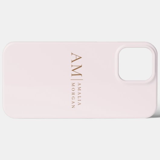 Monogramm Personalisiert rosa Initial und Name Case-Mate iPhone Hülle (Rückseite (Horizontal))