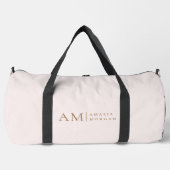 Monogramm Personalisiert rosa Initial und Name Duffle Bag (Vorderseite)