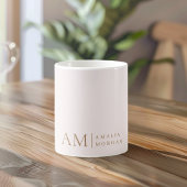 Monogramm Personalisiert rosa Initial und Name Kaffeetasse