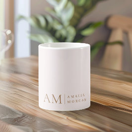 Monogramm Personalisiert rosa Initial und Name Kaffeetasse