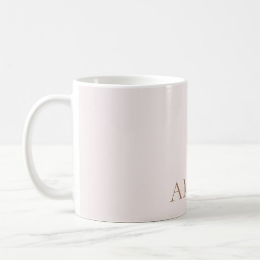 Monogramm Personalisiert rosa Initial und Name Kaffeetasse (Links)