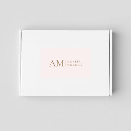 Monogramm Personalisiert rosa Initial und Name Rechteckiger Aufkleber