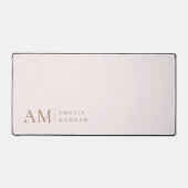 Monogramm Personalisiert rosa Initial und Name Schreibtischunterlage (Vorderseite)