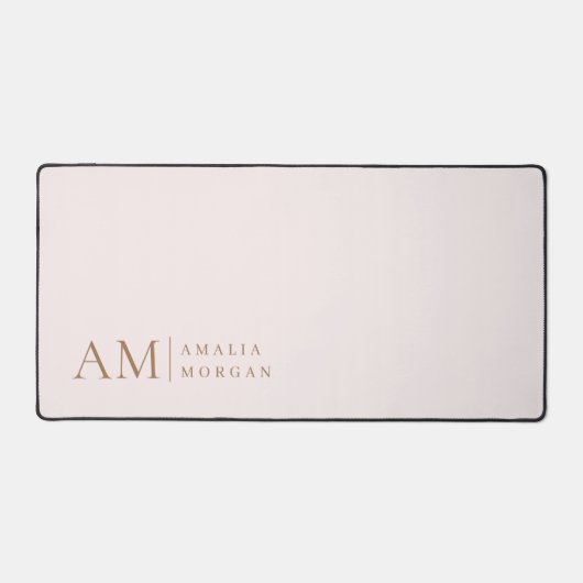 Monogramm Personalisiert rosa Initial und Name Schreibtischunterlage (Vorderseite)