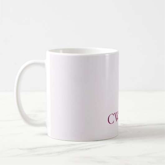 Monogramm Personalisiert rosa Initial- und Name-Ta Kaffeetasse (Links)