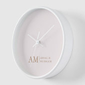 Monogramm Personalisiert rosa Initial und Name Uhr (Winkel)