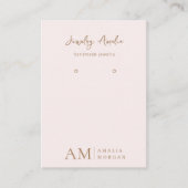 Monogramm Personalisiert rosa Initial und Name Visitenkarte (Vorderseite)