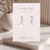 Monogramm Personalisiert rosa Initial und Name Visitenkarte