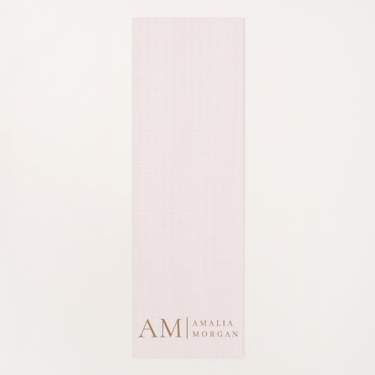 Monogramm Personalisiert rosa Initial und Name Yogamatte (Vorderseite)