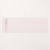 Monogramm Personalisiert rosa Initial und Name Yogamatte (Vorderseite (Horizontal))