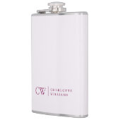 Monogramm Personalisiert rosa Initial- und Namensf Flachmann (Links)