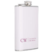 Monogramm Personalisiert rosa Initial- und Namensf Flachmann (Rechts)