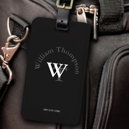 Monogramm - personalisiert schwarz gepäckanhänger