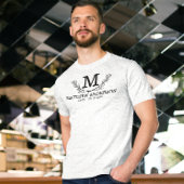 Monogramm personalisiert Schwarz-Weiß-Name T-Shirt
