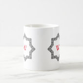 Monogramm Personalisiert Schwarz/Weiß-Swirbel-Desi Kaffeetasse (Mittel)