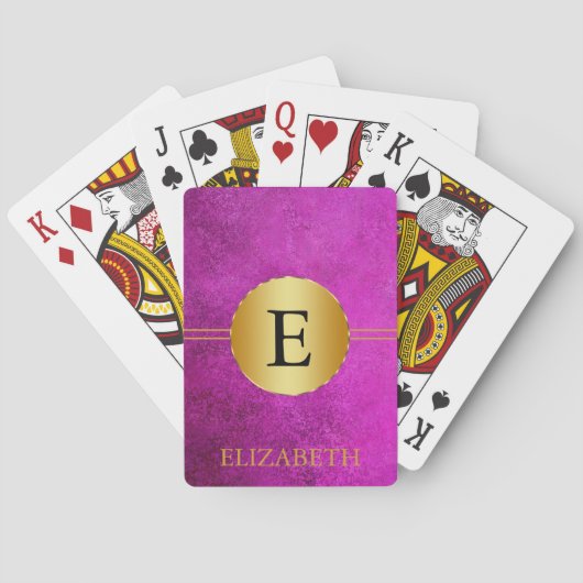 Monogramm Personalisiert Spielkarten (Rückseite)