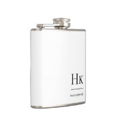 Monogramm Personalisiert weiß Mit Monogramm Flachmann (Rechts)