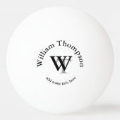 Monogramm personalisiert weiß tischtennisball (Rückseite)