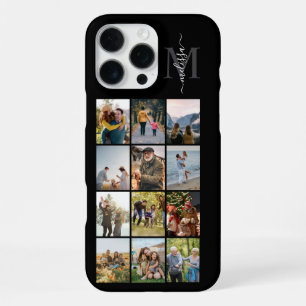 Monogramm Personalisierte 12-Foto-Collage iPhone 16 Pro Max Hülle