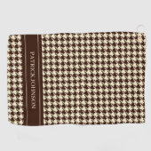 Monogramm Personalisierte Brown Hahnentrittmuster Golfhandtuch (Horizontal)