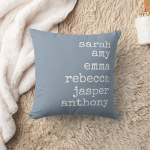 Monogramm Personalisierte Dusty Blue-Familiennamen Kissen