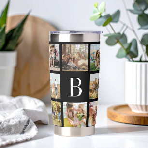 Monogramm Personalisierte FotoCollage Thermobecher