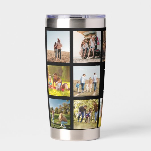 Monogramm Personalisierte FotoCollage Thermobecher (Vorderseite)