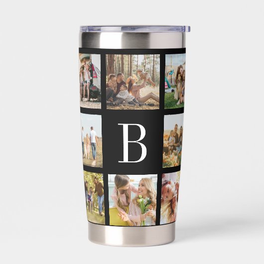 Monogramm Personalisierte FotoCollage Thermobecher (Links)