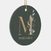 Monogramm Personalisierte Keramik Floral Keramik Ornament (Rechts)