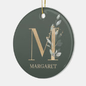 Monogramm Personalisierte Keramik Floral Keramik Ornament (Links)