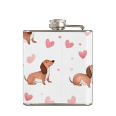 Monogramm Personalisierte Niedliche Dackel Dog Flachmann (Rückseite)