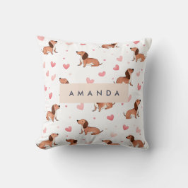 Monogramm Personalisierte Niedliche Dackel Dog Kissen