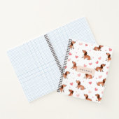 Monogramm Personalisierte Niedliche Dackel Dog Notizblock (Innenseite)