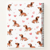 Monogramm Personalisierte Niedliche Dackel Dog Notizblock (Rückseite)