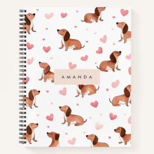 Monogramm Personalisierte Niedliche Dackel Dog Notizblock