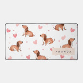 Monogramm Personalisierte Niedliche Dackel Dog Schreibtischunterlage (Vorderseite)