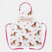 Monogramm Personalisierte Niedliche Dackel Dog Schürze (Vorderseite)