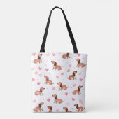 Monogramm Personalisierte Niedliche Dackel Dog Tasche (Rückseite)