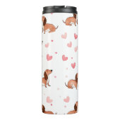 Monogramm Personalisierte Niedliche Dackel Dog Thermosbecher (Rückseite)