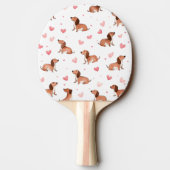 Monogramm Personalisierte Niedliche Dackel Dog Tischtennis Schläger (Rückseite)