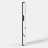 Monogramm personalisierte schick-Blätter, braun Case-Mate iPhone Hülle (Rückseite / Rechts)