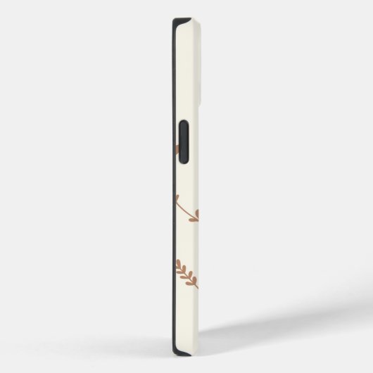 Monogramm personalisierte schick-Blätter, braun Case-Mate iPhone Hülle (Rückseite / Rechts)