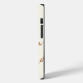 Monogramm personalisierte schick-Blätter, braun Case-Mate iPhone Hülle (Rückseite / Links)