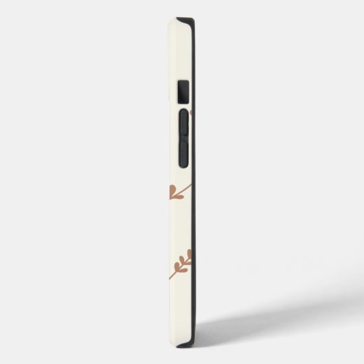 Monogramm personalisierte schick-Blätter, braun Case-Mate iPhone Hülle (Rückseite / Links)