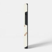 Monogramm personalisierte schick-Blätter, braun iPhone Hülle (Linke Seite)