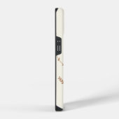 Monogramm personalisierte schick-Blätter, braun iPhone Hülle (Rechte Seite)